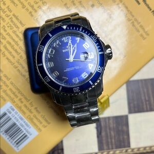 Invicta Blue Dial with Silver Bracelet Watch